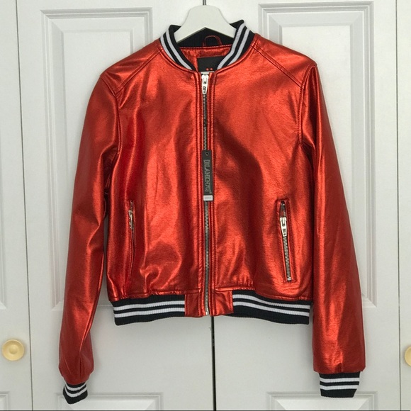 🔥Blank NYC Rare Metallic Red Bomber Jacket 🔥 - Picture 5 of 5